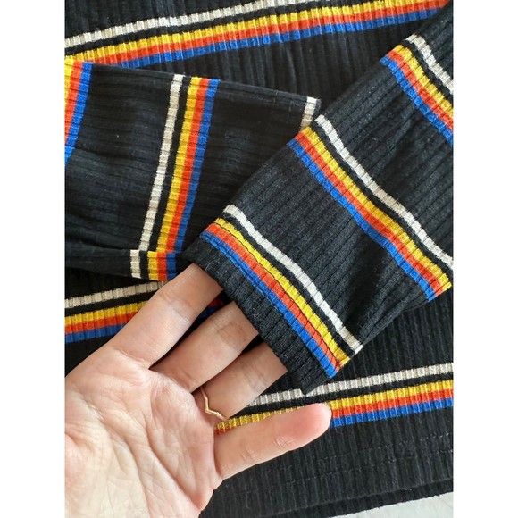 Rue 21 Multicolor Ribbed Striped Long Sleeve Top - Picture 2 of 6